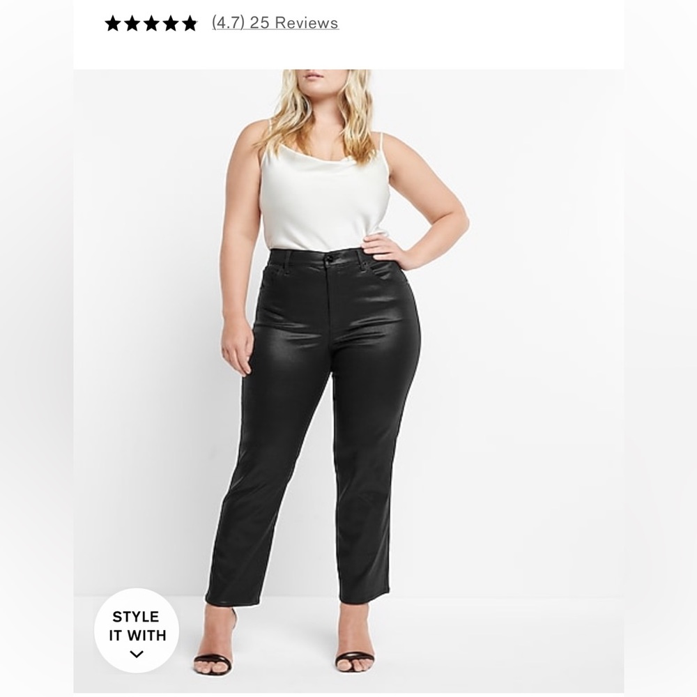 NWT Express high waisted black coated ankle Jean